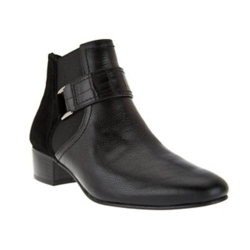 LOGO Lori Goldstein Sharon Leather Ankle Boots S